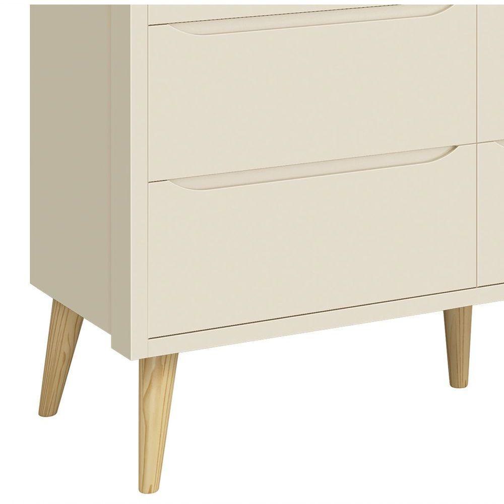 Cômoda 6 Gavetas Théo New Areia Fosco Com Natural - Moveisaqui - 3