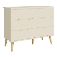 Cômoda 6 Gavetas Théo New Areia Fosco Com Natural - Moveisaqui - 1