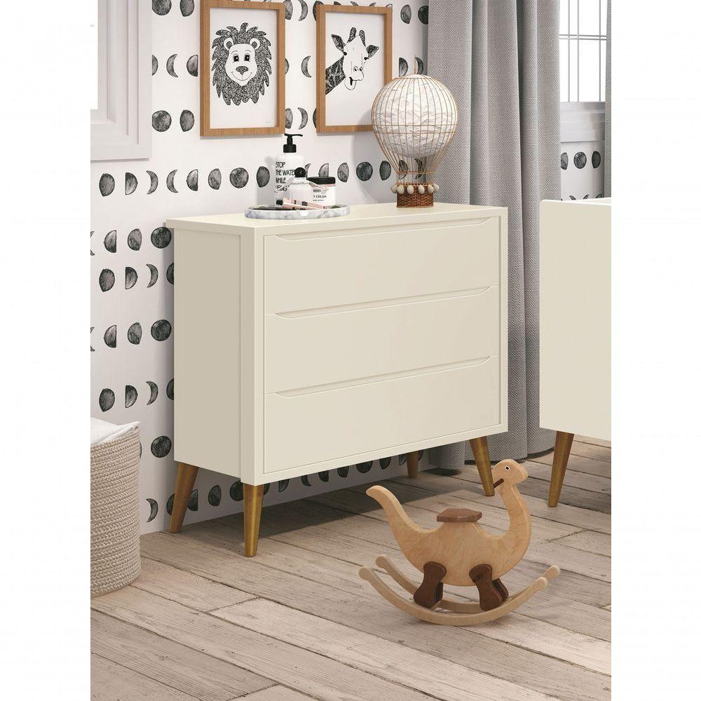 Cômoda Gaveteiro Théo New Areia Fosco Com Madeira - Moveisaqui - 2