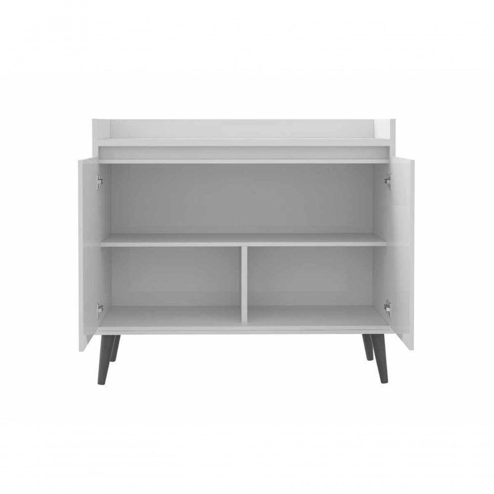 Balcão Buffet Retrô Delta 2 Portas Freijó Com Off White - Moveisaqui - 5