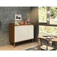 Balcão Buffet Retrô Delta 2 Portas Freijó Com Off White - Moveisaqui - 2