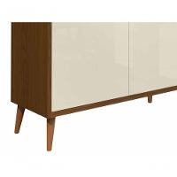 Balcão Buffet Retrô Delta 2 Portas Freijó Com Off White - Moveisaqui