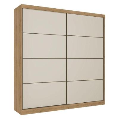 Guarda Roupa Casal Malaga 2 Portas Capuccino Off White Acetinado - Thb