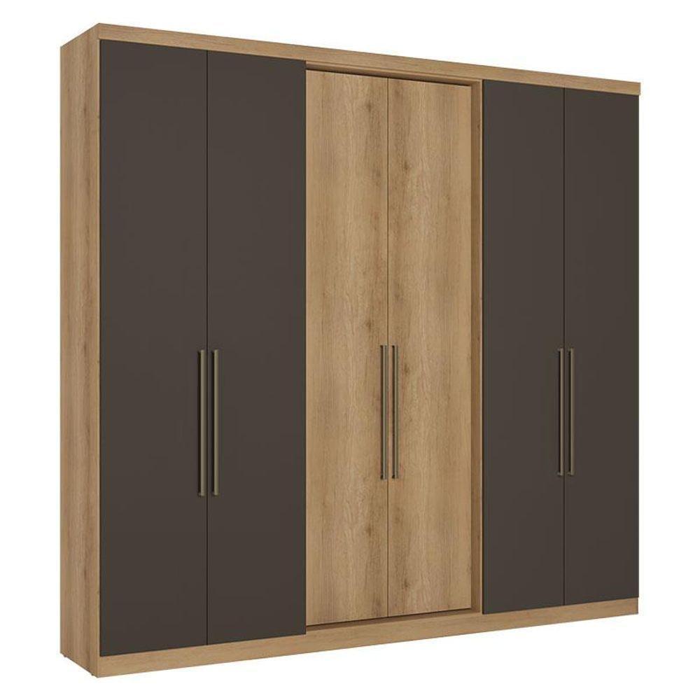 Guarda Roupa Casal Passione Ultra 6 Portas Capuccino Cacau E Cômoda Gaveteiro Condessa Cappuccino - Thb - 2