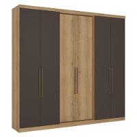 Guarda Roupa Casal Passione Ultra 6 Portas Capuccino Cacau E Cômoda Gaveteiro Condessa Cappuccino - Thb - 2