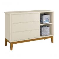 Cômoda Sapateira Classic New Areia Fosco Com Madeira - Reller - 5