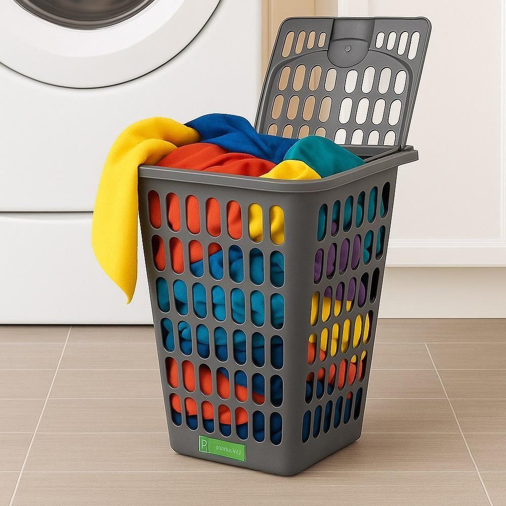 Cesto Roupa Suja 48 Litros Organizador Grande Multiuso Lavanderia Quarto Telado Roupeiro Grande 48l Brinquedo Banheiro C - 3