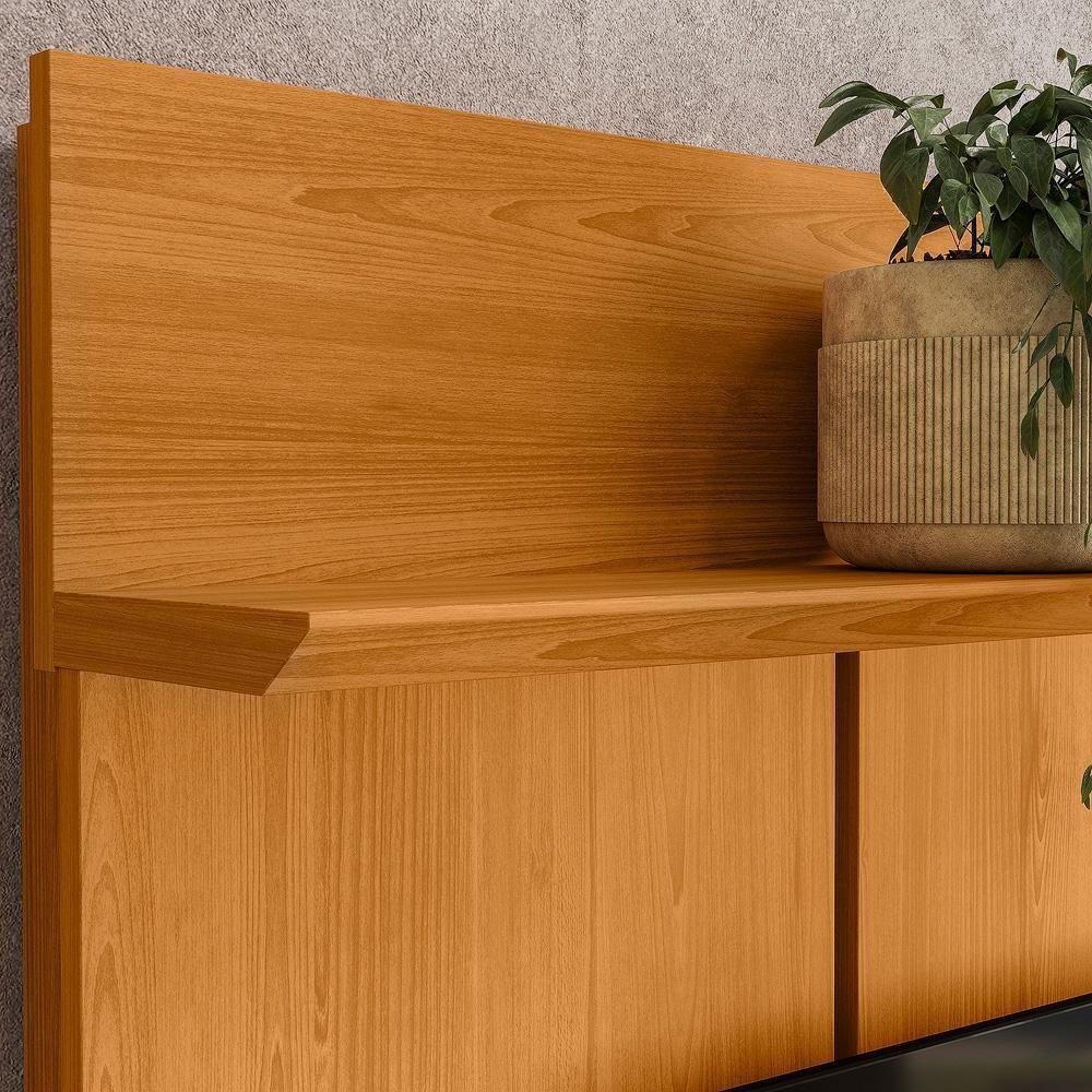 Estante Home Theater Siena Cinamomo Para Tv Até 75” Com Pés - Madetec Cinamomo - 4