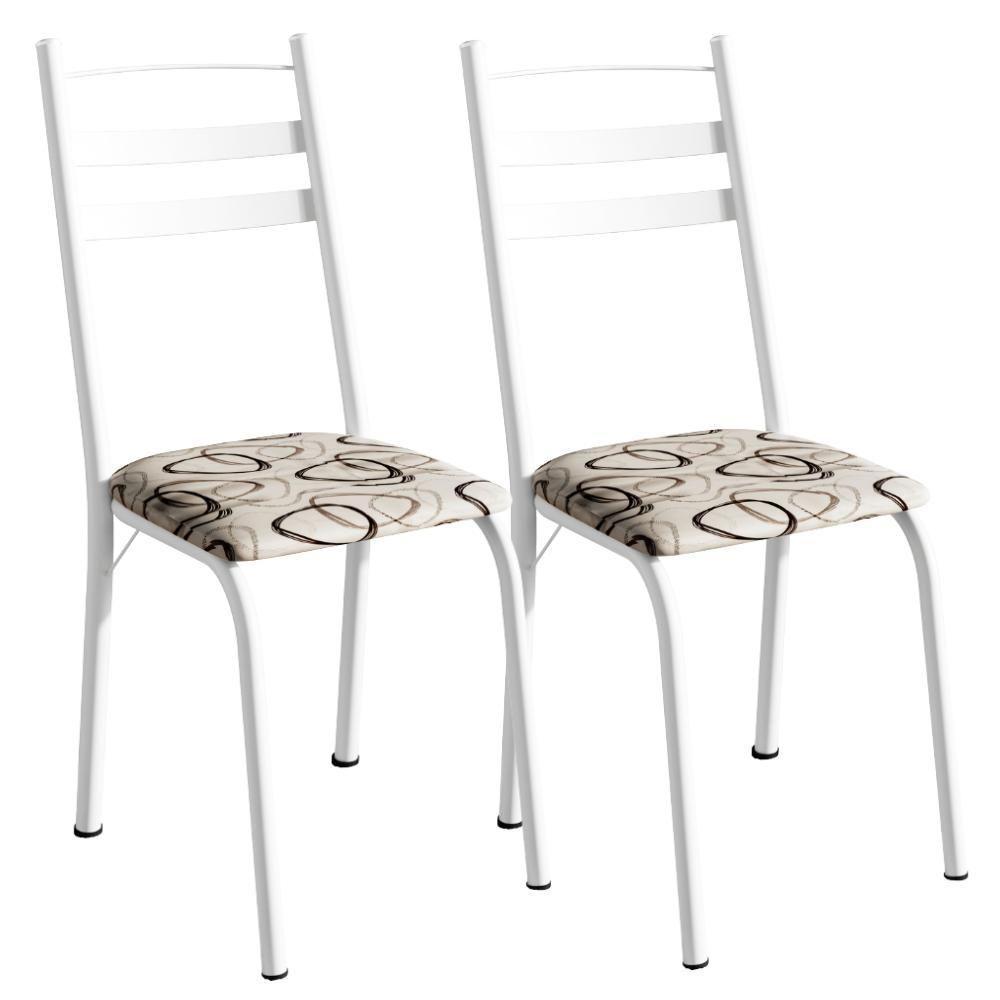 Kit 2 Cadeiras Tubular America 061 Branco Assento Madeira Cedro Artef - 1