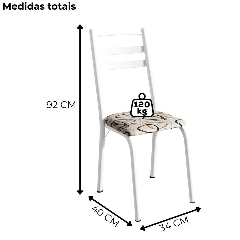 Kit 2 Cadeiras Tubular America 061 Branco Assento Madeira Cedro Artef - 3