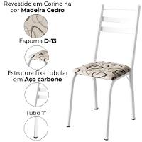 Kit 2 Cadeiras Tubular America 061 Branco Assento Madeira Cedro Artef - 5