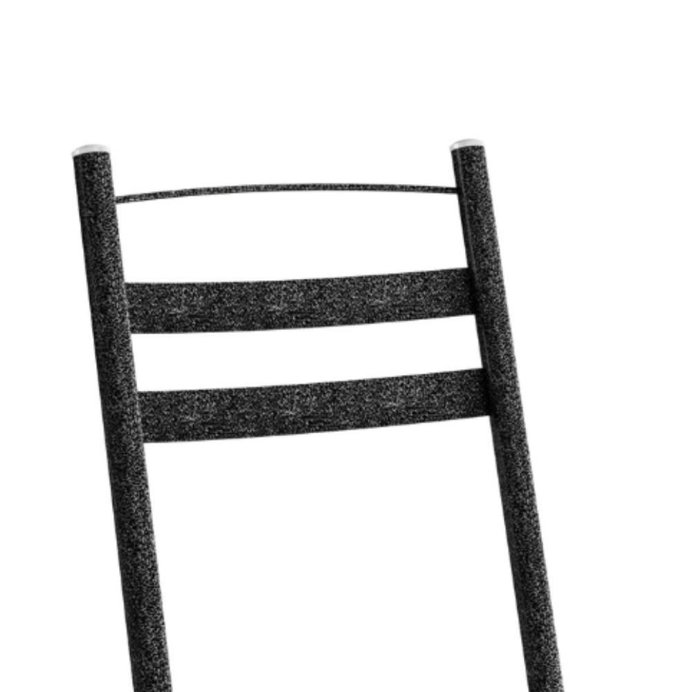 Kit 2 Cadeiras Tubular America 061 Cromo Preto Assento Preto Flor Artef - 4