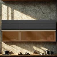 Armario Aereo 120 Cm E Armario Aereo 60 Cm Vidro Proenca Nogueira Carbono Prime Demartez - 1