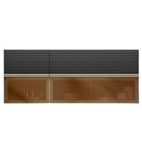 Armario Aereo 120 Cm E Armario Aereo 60 Cm Vidro Proenca Nogueira Carbono Prime Demartez - 2