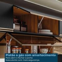 Armario Aereo 120 Cm E Armario Aereo 60 Cm Vidro Proenca Nogueira Carbono Prime Demartez - 7