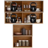 Armario Aereo 120 Cm E Armario Aereo 60 Cm Vidro Proenca Nogueira Carbono Prime Demartez - 9