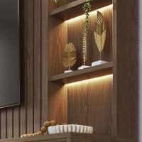 Estante De Tv 82 Polegadas 240cm Com Led Leme C04 - D'rossi Amendoa - 6