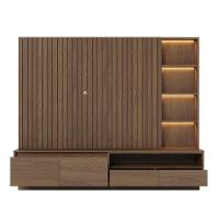 Estante De Tv 82 Polegadas 240cm Com Led Leme C04 - D'rossi Amendoa - 9