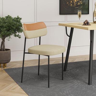 Cadeira De Jantar Base Ferro Nile Pu Caramelo-linho A08 - D'rossi Bege