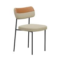 Cadeira De Jantar Base Ferro Nile Pu Caramelo-linho A08 - D'rossi Bege - 2