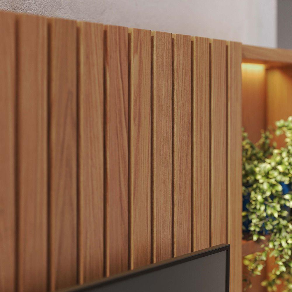 Estante De Tv 82 Polegadas 240cm Com Led Leme C04 - D'rossi Freijó E Off White Matte - 8