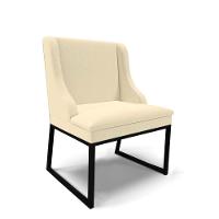 Cadeira Sala De Jantar Industrial Preto Liz Linho Bege D03 - D'rossi - 2