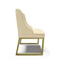 Cadeira Sala De Jantar Industrial Dourado Liz Linho D03 - D'rossi Bege - 5