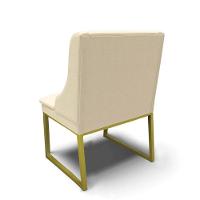 Cadeira Sala De Jantar Industrial Dourado Liz Linho D03 - D'rossi Bege - 6