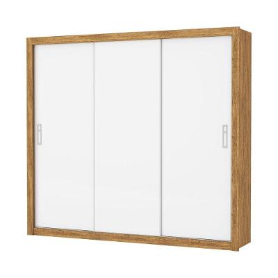 Guarda Roupa Casal Ilhéus 3 Pts 4 Gvts 6 Prat Carioca Móveis Cinamomo-branco