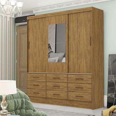 Guarda Roupa Sevilha 3pts 9gav Com Espelho Carioca Móveis Cinamomo