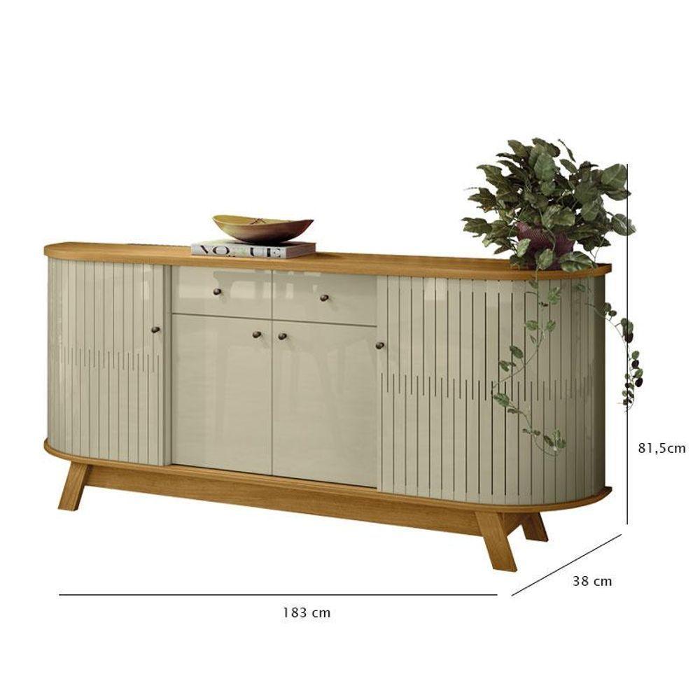 Estante Home Theater Suspenso íris Cumaru Com Aparador Para Sala Buffet Mônaco Cumaru Opala - Madetec - 5