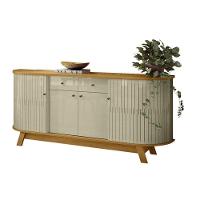 Estante Home Theater Suspenso íris Cumaru Com Aparador Para Sala Buffet Mônaco Cumaru Opala - Madetec