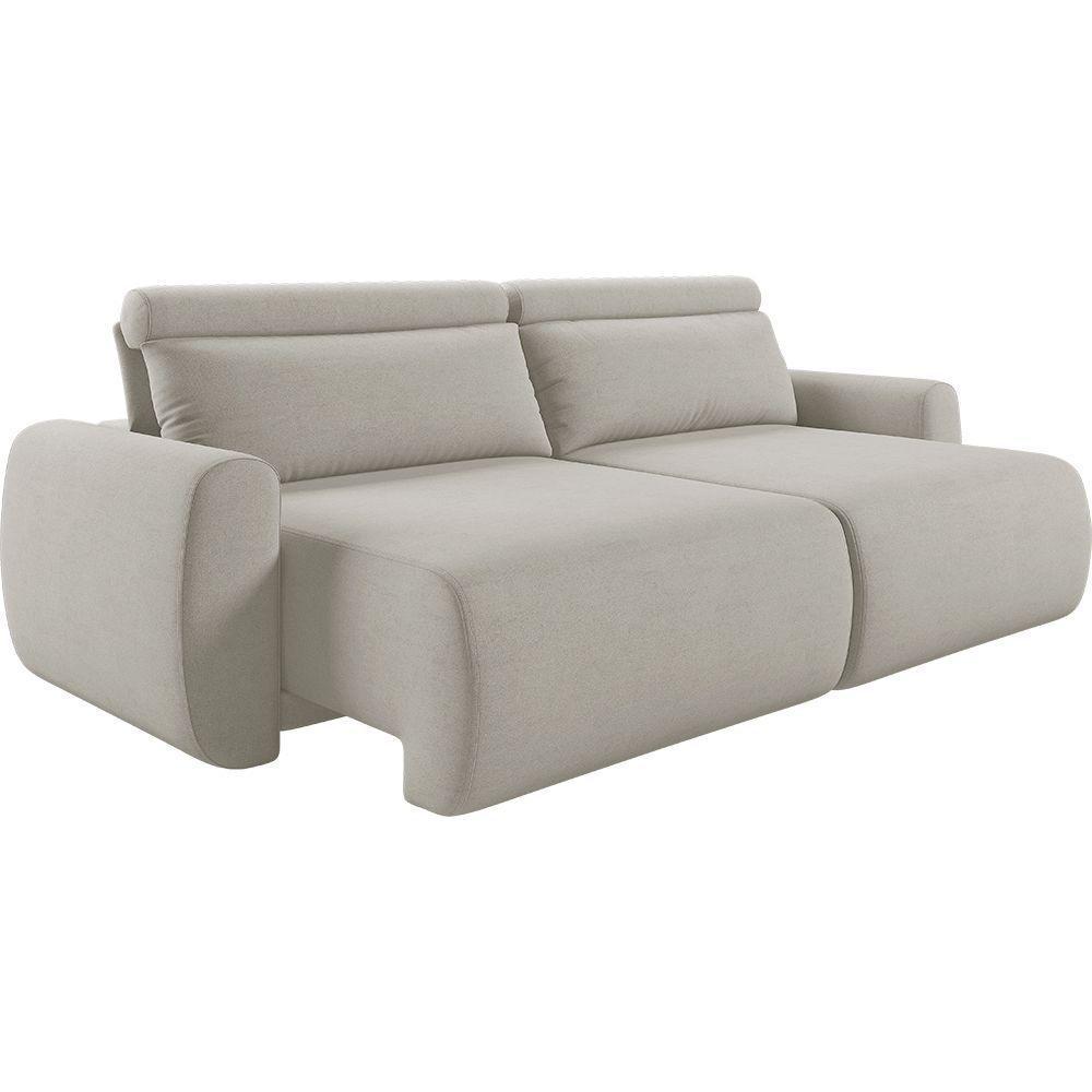 Sofá Retrátil E Reclinável Peony 2,40m Linho Cor Bege Claro 2372 - 1