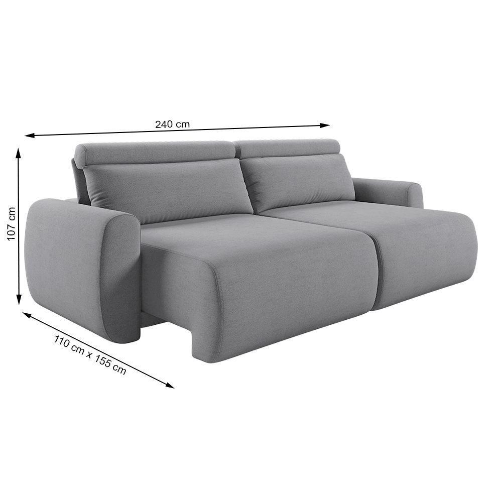 Sofá Retrátil E Reclinável Peony 2,40m Linho Cor Bege Claro 2372 - 9