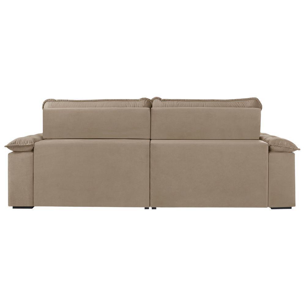 Sofá Retrátil E Reclinável Texas 2,94m Veludo Cor Bege 2137 Usb Sem Kit Usb - 6