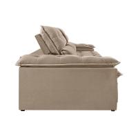 Sofá Retrátil E Reclinável Texas 2,94m Veludo Cor Bege 2137 Usb Sem Kit Usb - 5