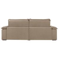 Sofá Retrátil E Reclinável Texas 2,94m Veludo Cor Bege 2137 Usb Sem Kit Usb - 6
