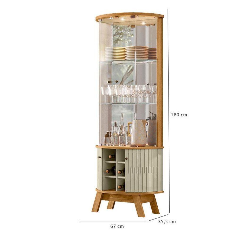 Estante Home Theater Suspenso íris Com Cristaleira Marina Cumaru Opala - Madetec - 5