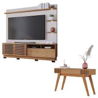 Estante Home Theater Campeche Com Pés Freijó Off White Matte E Aparador Riviera Freijó - Colibri - 1