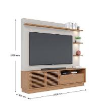 Estante Home Theater Campeche Com Pés Freijó Off White Matte E Aparador Riviera Freijó - Colibri - 3