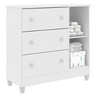 Cômoda Infantil Ambiente New Selena Com Porta Branco Acetinado - Carolina - 3