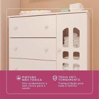 Cômoda Infantil Ambiente New Selena Com Porta Branco Acetinado - Carolina - 6