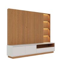 Estante Home Theater Cancún Freijó Off White Matte Com Mesa De Centro Jeri Freijó Off White - Colibri - 2