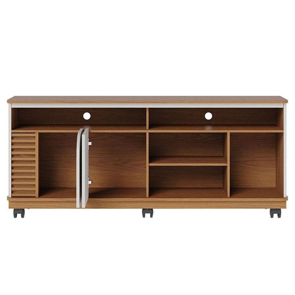 Rack Bancada Jurerê 1.5 Freijó Off White Matte Com Mesa De Centro Jeri Freijó Off White- Colibri - 3