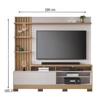 Estante Home Theater Maceió Com Pés Freijó Off White E Aparador Riviera Freijó – Colibri - 8