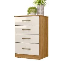 Guarda Roupa Casal Ambiente Ms912 Com Espelho E Cômoda Ms913 Freijó Off White - Moval - 5