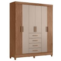 Guarda Roupa Solteiro Aruba E Cômoda Vênus Carvalho Fendi - Moval - 2