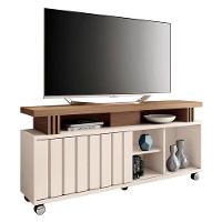 Rack Bancada Rivera 1.3 Com Mesa De Centro Cadenza Castanho Off White - Hb Móveis - 2