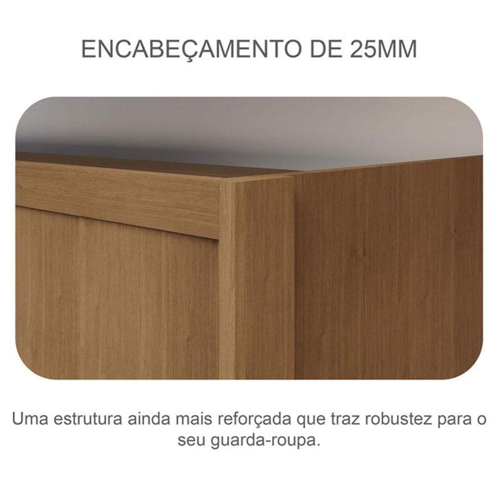 Guarda Roupa Casal Ambiente Logan 3 Portas 4 Gavetas Cumaru 23 - Novo Horizonte - 7