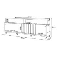 Rack Bancada Graci 1.8 Com Aparador Vivant Castanho Off White - Hb Móveis - 3